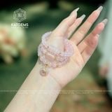  Chuỗi Vòng Thạch Anh Hồng 5.5ly Lu Thống Mix Ngũ Điếu Và Charm Túi Tiền Kim Bảo (Hỏa, Thổ) 1-125005 