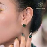  Khuyên Tai Mẫu Đơn Phú Quý Ngọc Bích Canada Bọc Vàng Trang Sức (Không Kén Mệnh) 