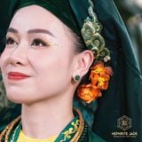  Khuyên Tai Mẫu Đơn Phú Quý Ngọc Bích Canada Bọc Vàng Trang Sức (Không Kén Mệnh) 