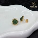  Khuyên Tai Mẫu Đơn Phú Quý Ngọc Bích Canada Bọc Vàng Trang Sức (Không Kén Mệnh) 