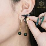  Khuyên Tai Thiên Ân Bảo Phúc Ngọc Bích Canada Hạt 8Ly (Không Kén Mệnh) 