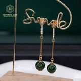  Khuyên Tai Thiên Ân Bảo Phúc Ngọc Bích Canada Hạt 8Ly (Không Kén Mệnh) 