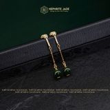  Khuyên Tai Thiên Ân Bảo Phúc Ngọc Bích Canada Hạt 8Ly (Không Kén Mệnh) 