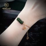  Lắc Tay Vàng Trang Sức Ngũ Điếu Ngọc Bích Canada Mix Hoa Sen Vàng (Không Kén Mệnh) 