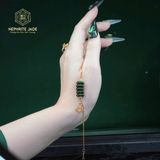  Lắc Tay Vàng Trang Sức Ngũ Điếu Ngọc Bích Canada Mix Hoa Sen Vàng (Không Kén Mệnh) 