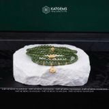  Vòng Chuỗi Cuốn 5 Ngọc Bích Nhí 3.8ly mix Hoa Sen, Gạo Vàng và Bi Kim Tiền Vàng Trang Sức (Không Kén Mệnh) 2-128003 