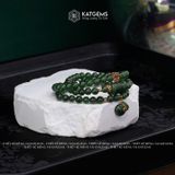  Vòng Chuỗi Ngọc Bích 5,8ly mix Ngũ Điếu, Túi Tiền và Charm Xu Kim Tiền vàng Trang Sức (Không Kén Mệnh) 2-128001 