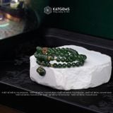  Vòng Chuỗi Ngọc Bích 5,8ly mix Ngũ Điếu, Túi Tiền và Charm Xu Kim Tiền vàng Trang Sức (Không Kén Mệnh) 2-128001 