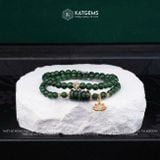  Vòng Chuỗi Cuốn 2 Ngọc Cẩm Thạch Sơn Thuỷ (Type B) 5ly Mix Ngũ Điếu, Bi Kim Tiền Vàng và Hoa Sen Vàng Trang Sức (Không Kén Mệnh) CTB1-126002 