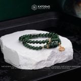  Vòng Chuỗi Cuốn 2 Ngọc Cẩm Thạch Sơn Thuỷ (Type B) 5ly Mix Ngũ Điếu, Bi Kim Tiền Vàng và Hoa Sen Vàng Trang Sức (Không Kén Mệnh) CTB1-126002 