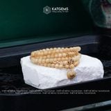  Vòng Chuỗi Cuốn 5 Ngọc Hoàng Phỉ 5,2ly mix Túi Tiền Kim Bảo, Cỏ Bốn Lá Vàng và Bi Kim Tiền Vàng Trang Sức (Không Kén Mệnh) 126013 