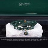  Vòng Chuỗi Cuốn 5 Lam Ngọc Dẹt 5ly mix Ngũ Điếu, Túi Tiền Kim Bảo và Bi Kim Tiền Vàng Trang Sức (Không Kén Mệnh) 2-126007 