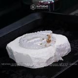  Vòng Chuỗi Bạch Ngọc Dẹt 5ly mix Cỏ Bốn Lá Vàng, Xu Kim Tiền Nạm Đá Vàng Trang Sức(Không Kén Mệnh) 1-129001 