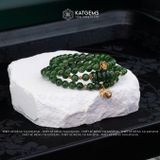  Vòng Chuỗi Ngọc Bích 5,8ly mix Ngũ Điếu, Túi Tiền Vàng và Hoa Sen Vàng Trang Sức (Không Kén Mệnh) 2-128002 