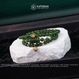  Vòng Chuỗi Ngọc Bích 5,8ly mix Ngũ Điếu, Túi Tiền Vàng và Hoa Sen Vàng Trang Sức (Không Kén Mệnh) 2-128002 