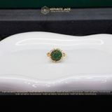  Nhẫn Ngọc Bích Canada Hoa Mẫu Đơn 10Li Vàng Trang Sức (Không Kén Mệnh) 