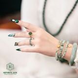  Nhẫn Ngọc Bích Canada Hoa Mẫu Đơn 10Li Vàng Trang Sức (Không Kén Mệnh) 