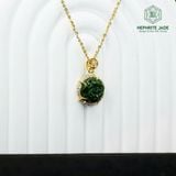  Mặt Dây Chuyền Ngọc Bích Canada Hoa Mẫu Đơn 12li Vàng Trang Sức (Không Kén Mệnh) 