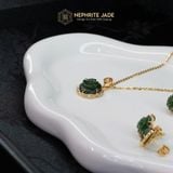  Mặt Dây Chuyền Ngọc Bích Canada Hoa Mẫu Đơn 12li Vàng Trang Sức (Không Kén Mệnh) 