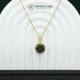  Mặt Dây Chuyền Ngọc Bích Canada Hoa Mẫu Đơn 12li Vàng Trang Sức (Không Kén Mệnh) 