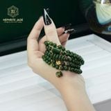 Vòng Chuỗi Cuốn 5 Ngọc Bích Canada Cao Cấp Vip 6Ly Mix Lu Thống, Ngũ Điếu, Cỏ 4 Lá Và Charm Túi Tiền Vàng 10K (Không Kén Mệnh) 