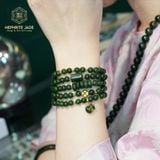  Vòng Chuỗi Cuốn 5 Ngọc Bích Canada Cao Cấp Vip 6Ly Mix Lu Thống, Ngũ Điếu, Cỏ 4 Lá Và Charm Túi Tiền Vàng 10K (Không Kén Mệnh) 