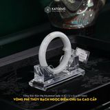  Vòng Khối Bạch Ngọc Điểm Chu Sa Cao Cấp 12 x 6 x 5mm (Không Kén Mệnh) 