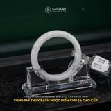  Vòng Khối Bạch Ngọc Điểm Chu Sa Cao Cấp 12 x 6 x 5mm (Không Kén Mệnh) 