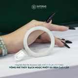  Vòng Khối Phỉ Thúy Bạch Ngọc Phớt Gà Đen Cao Cấp 11.9 x 8 x 51.7mm (Không Kén Mệnh) 