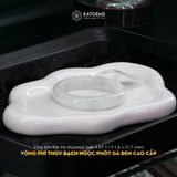  Vòng Khối Phỉ Thúy Bạch Ngọc Phớt Gà Đen Cao Cấp 11.9 x 8 x 51.7mm (Không Kén Mệnh) 