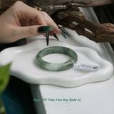  Vòng Khối Ngọc Cẩm Thạch (Phỉ Thúy) Hoa Bay Cao Cấp Bản Hẹ 11.5x8.2 Ni 52mm (Không Kén Mệnh) 
