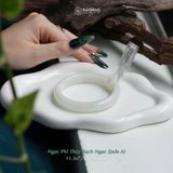  Vòng Khối Phỉ Thúy Bạch Nguyệt Quang (Bạch Ngọc) Bản Hẹ 11.3x7.7 Ni 58.1mm (Không Kén Mệnh) 