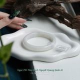  Vòng Khối Phỉ Thúy Bạch Nguyệt Quang (Bạch Ngọc) Bản Hẹ 11.2x7.5 Ni 60.2mm (Không Kén Mệnh) 