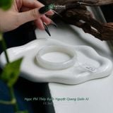  Vòng Khối Phỉ Thúy Bạch Nguyệt Quang (Bạch Ngọc) Bản Hẹ 11.5 x 5.8 x 57.3 (Không Kén Mệnh) 