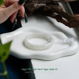  Vòng Khối Phỉ Thúy Bạch Nguyệt Quang (Bạch Ngọc) Bản Oval 11.8 x 6.1 x 55.6 x 50.3 (Không Kén Mệnh) 