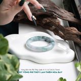  Vòng Khối Ngọc Phỉ Thúy Lam Thiên Hoa Bay Cao Cấp Bản Hẹ 11.3x7.8 Ni 54.7mm (Không Kén Mệnh) 