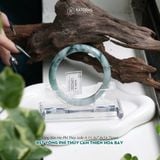  Vòng Khối Ngọc Phỉ Thúy Lam Thiên Hoa Bay Cao Cấp Bản Hẹ 11.3x7.8 Ni 54.7mm (Không Kén Mệnh) 