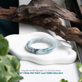  Vòng Khối Ngọc Phỉ Thúy Lam Thiên Hoa Bay Cao Cấp Bản Hẹ 11.3x7.8 Ni 54.7mm (Không Kén Mệnh) 