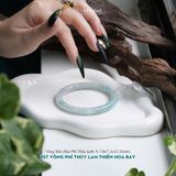  Vòng Khối Ngọc Phỉ Thúy Lam Thiên Hoa Bay Cao Cấp Bản Đũa 7.8x7.3 Ni 55.5mm (Không Kén Mệnh) 