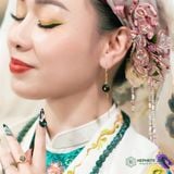  Khuyên Tai Tâm Hoa Khai Phúc Ngọc Bích Canada Vàng 10K VIP (Không Kén Mệnh) 