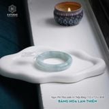  Vòng Khối Ngọc Phỉ Jade A Băng Hoa Lam Thiên Cao Cấp Bản Hẹ 12 x 7.5 x 50.8 (Không Kén Mệnh) 
