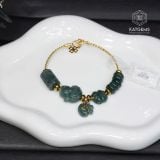  Vòng Lắc Vàng Tây 10K Lam Ngọc Mix Ngũ Điếu, Lu Thống, Cỏ Bốn Lá, Bà Hồ Ly Chúa Và Charm Túi Tiền (Không Kén Mệnh) 