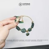  Vòng Lắc Vàng Tây 10K Lam Ngọc Mix Ngũ Điếu, Lu Thống, Cỏ Bốn Lá, Bà Hồ Ly Chúa Và Charm Túi Tiền (Không Kén Mệnh) 