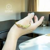  Vòng Dây Cáp Ngũ Điếu Mix Lu Thống Trơn Đá Thạch Anh Tóc Vàng (Kim, Thổ) 
