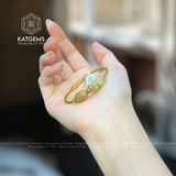  Vòng Dây Cáp Ngũ Điếu Mix Lu Thống Trơn Đá Thạch Anh Tóc Vàng (Kim, Thổ) 
