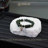  Vòng Đơn Ngọc Bích Canada Cao Cấp Vip 8Ly Mix Ngũ Điếu, Bà Hồ Ly Chúa, Cỏ 4 Lá Và Bi Kim Tiền Vàng 10K (Không Kén Mệnh) 260525-22 