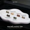  Khuyên Tai Kim Điếu Hoàng Tâm Đá Thạch Anh Tóc Vàng (Kim, Thổ) 