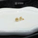  Khuyên Tai Kim Điếu Hoàng Tâm Đá Thạch Anh Tóc Vàng (Kim, Thổ) 