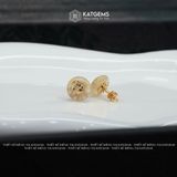  Khuyên Tai Kim Điếu Hoàng Tâm Đá Thạch Anh Tóc Vàng (Kim, Thổ) 