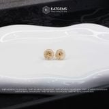  Khuyên Tai Kim Điếu Hoàng Tâm Đá Thạch Anh Tóc Vàng (Kim, Thổ) 